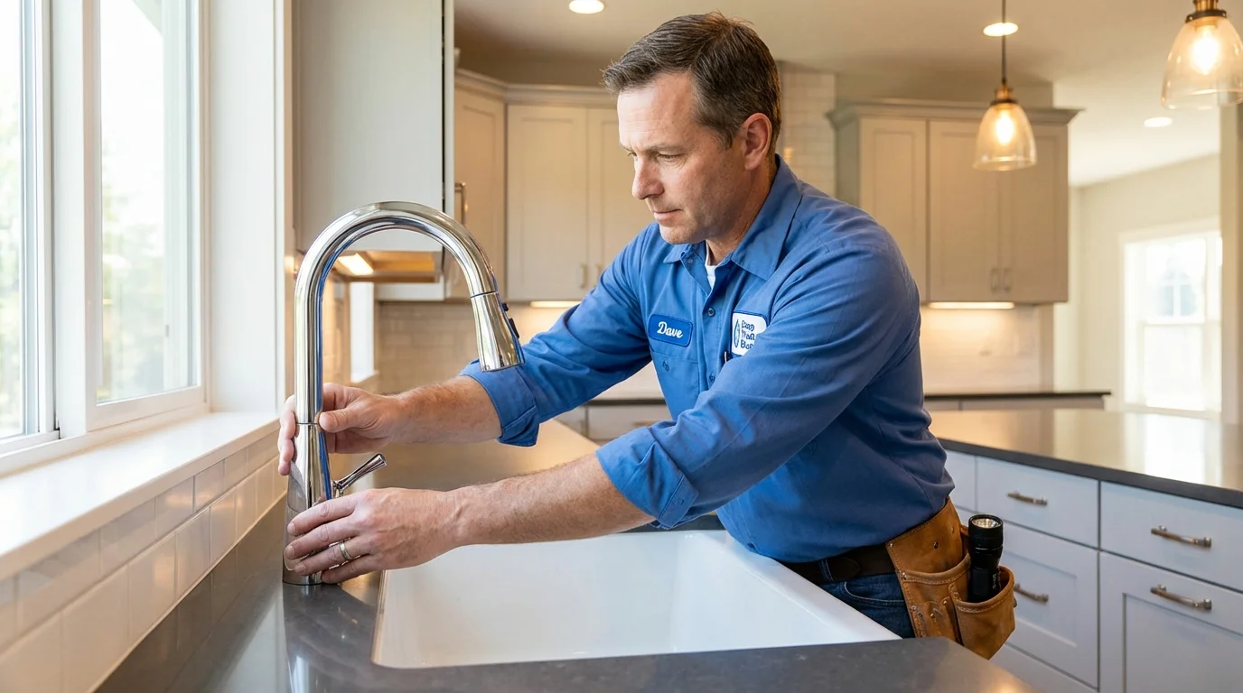 Kitchen faucet installation by Johns Plumbing LLC in Deale