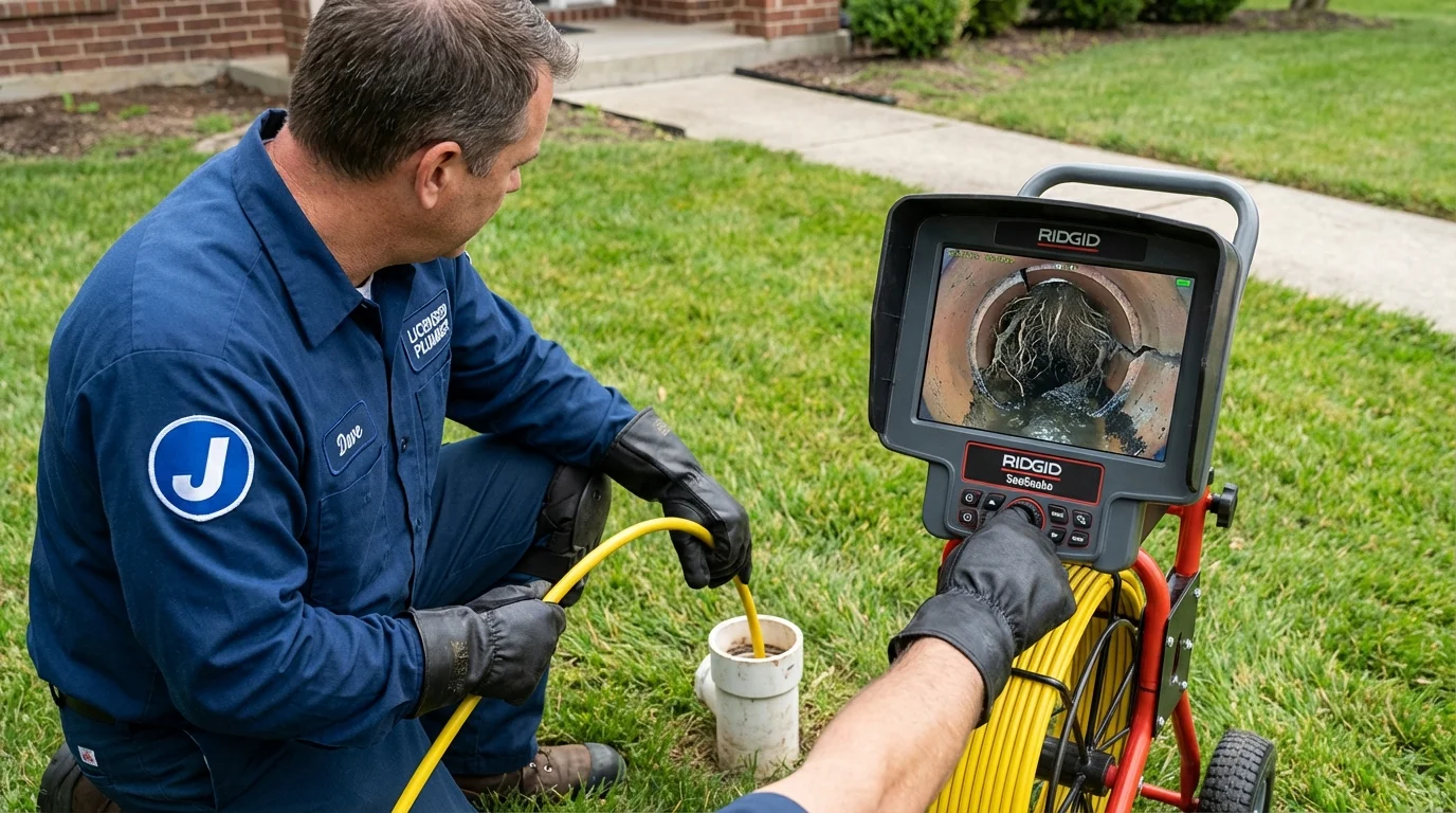 Sewer camera inspection being performed by Johns Plumbing LLC in Deale